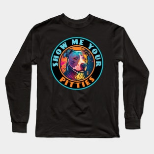 Retro Sunset Pit Bull Long Sleeve T-Shirt